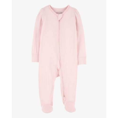 Baby Girl Solid 2-Way Zip PurelySoft Sleep & Play Pajamas - Light Pink - Carter's | Carter's