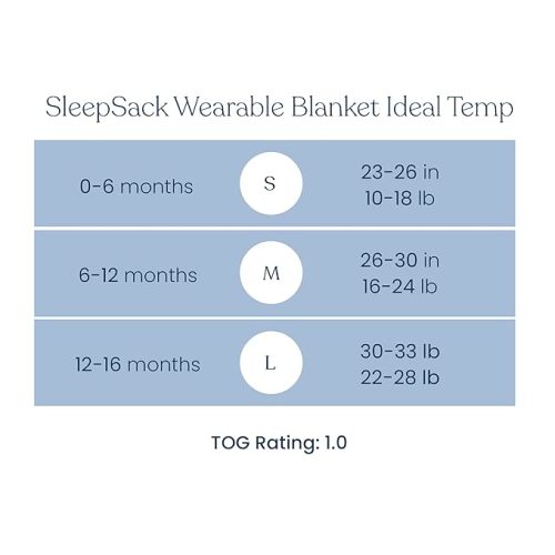 HALO Sleepsack Ideal Temp, Baby Wearable Blanket, TOG 1.0, Ombre, Medium