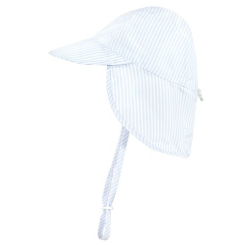 Hudson Baby Infant and Toddler Sun Protection Hat, Blue Stripe, 6-18m
