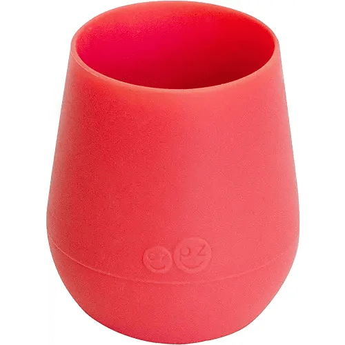 ezpz Tiny Cup (Coral) - 100% Silicone Training Cup for Infants - Designed by a Pediatric Feeding Specialist - 4 Months+