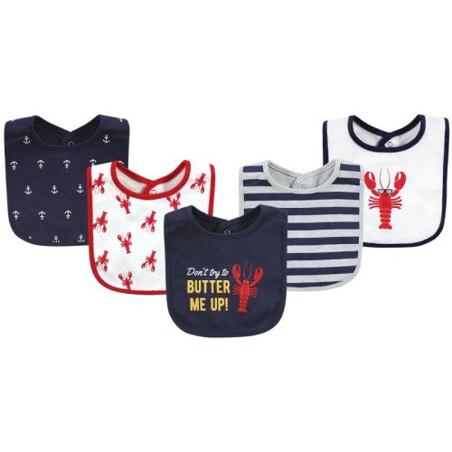 Hudson Baby Infant Boys Cotton Bibs, Butter Me Up Lobster, One Size