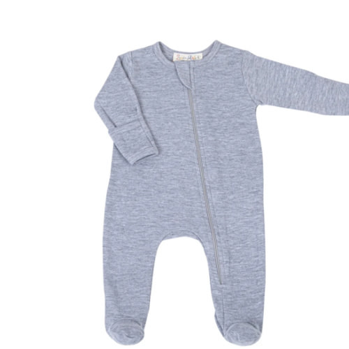 Luna & Arlo Basics Zip Footie - Slate