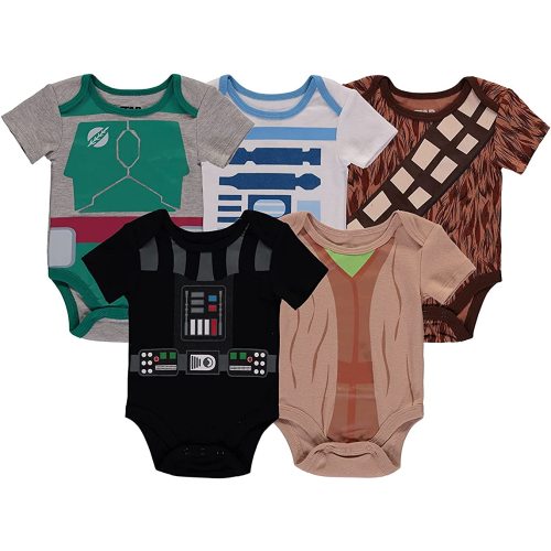 Disney baby-boys Star Wars Short Sleeve Bodysuit Five Pack - Star Wars Baby Clothes One Piece Multipackbodysuit-clothing