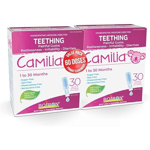 Boiron Camilia Baby Teething Relief Medicine, 30 Count (Pack of 2)
