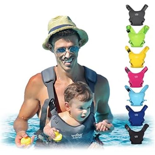 WaterLand Baby Carrier - Innovative Carrier You Can Use Both in Water & Land - Waterproof Infant Chest Holder with Adjustable Straps, Lightweight Toddler Harness for Pool & Beach (Urban Grey)