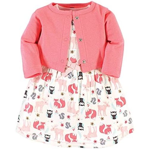 Hudson Baby Baby Girls' Cotton Dress and Cardigan Set