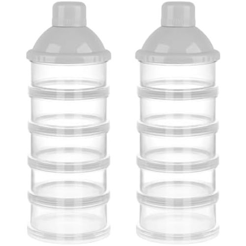 Accmor Formula Dispenser On The Go, 5 Compartments Stackable Formula Container for Travel, Baby Milk Powder Kids Snack Container, BPA Free