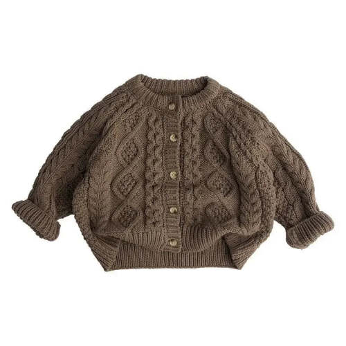 Baby Children's Coffee Sweater Knit Cardigan