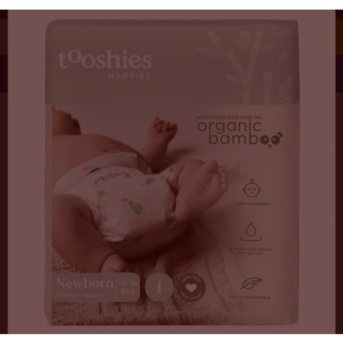Buy Tooshies Eco Nappies With Organic Bamboo Size 1 Newborn 3 - 5kg 52 Pack Online at Chemist Warehouse®