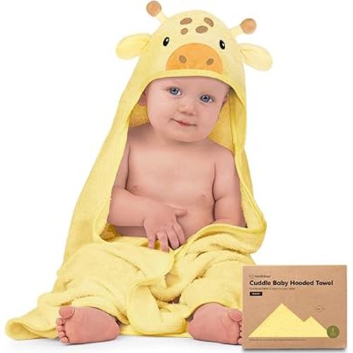KeaBabies Baby Hooded Towel - Viscose Derived from Bamboo Baby Towel, Toddler Bath Towel, Infant Towels, Large Hooded Towel, Organic Baby Towels with Hood for Girls, Babies, Newborn Boys (Giraffe)
