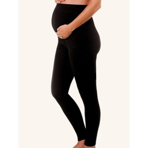 Leading Lady Maternity Support Leggings - Patented Back Support in Jet Black, Size: Small