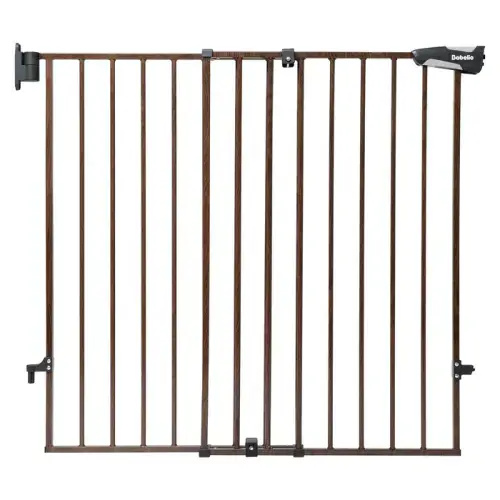 Boundless B17 Wood Pattern | 26-43'' W Metal Safety Baby Gate for Stairs