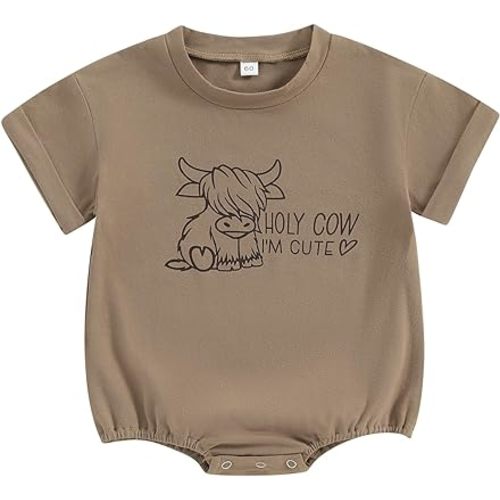 SAYOO Western Baby Boys Bodysuit Clothes Country Cowboy Funny Baby Bubble Romper Infant Creeper One-Piece Baby Bodysuit