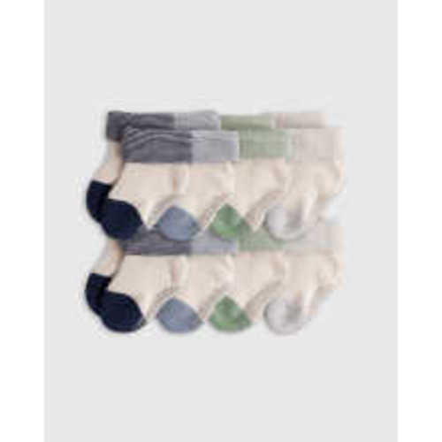 Organic Gripper Fold Over Socks 8-Pack - Baby Boy