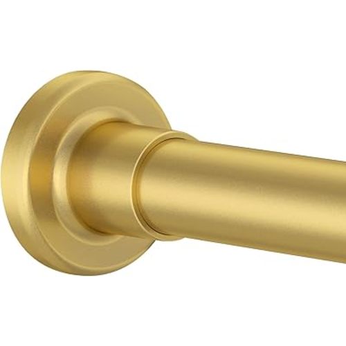 Shower Curtain Rod Adjustable 32"-80", Tension Shower Curtain Rod No Drilling Stainless Steel Rust Proof for RV Bathroom Shower Stall Apartment, Gold