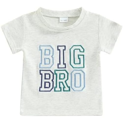 Toddler Baby Girl Boy Clothes Embroidery Bro/Sis Siblings Matching Outfits Toddler Big Brother/Sister Shirt