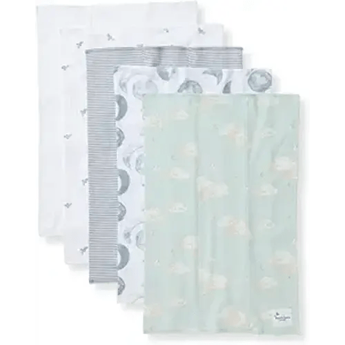 Burt's Bees Baby Infant Burp Cloths, 100% Organic Cotton Extra Absorbent Soft Fabric Drool Cloths, 5-Pack Newborn Must-Have Essential Large Burping Cloths, One Size 17 x 11.75 Inches