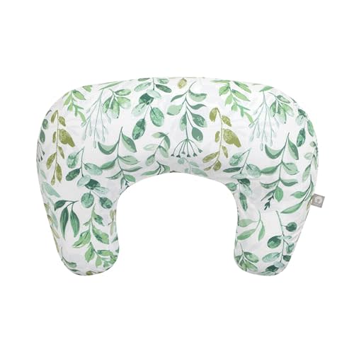 Boppy Nursing Pillow - Ergonomic Bottle & Breastfeeding Pillow with High, Firm, Large Area, Water-Repellent Cushion with Washable Cover; Baby Safety Alliance Verified - Sage Green Leaf