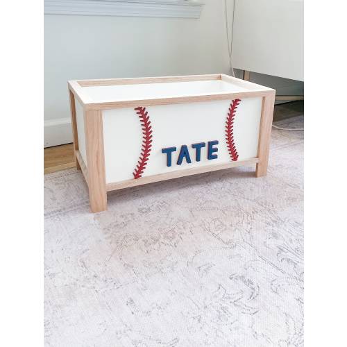 Baseball Toy Chest - boy&#39;s room - toy storage - nursery decor - 1st birthday - baby shower - sports theme - baseball decor