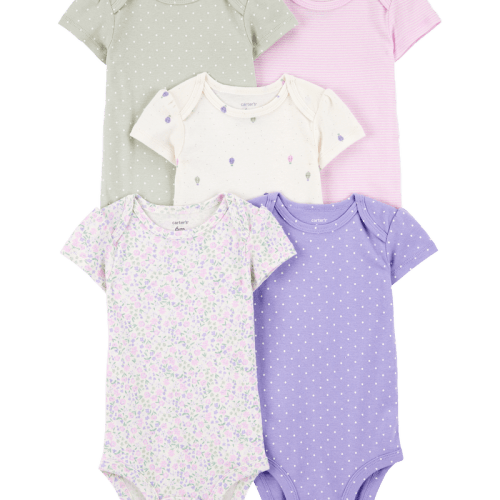 Multi Baby Girl 5-Pack Floral Polka Dot Short-Sleeve Bodysuits | Carter’s Oshkosh Canada