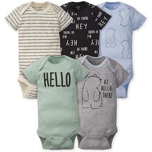 Gerber baby-boys 5-pack Short Sleeve Variety Onesies Bodysuits