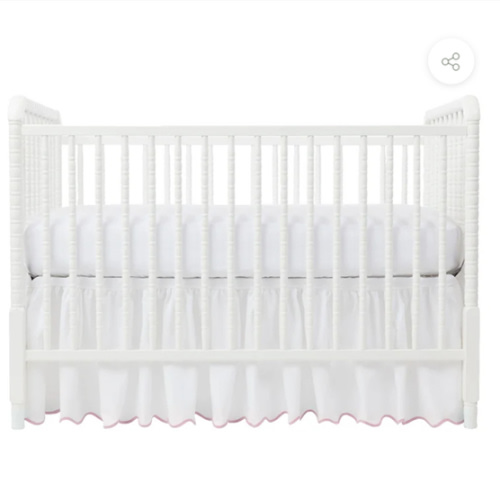 Pink Pique Crib Skirt