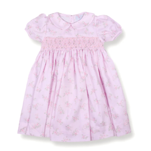 Petal Pink Floral Smocked Dress