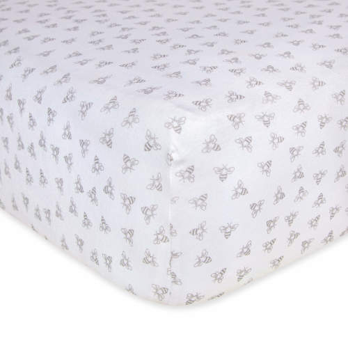 Burt's Bees Baby 100% Organic Cotton Solid Fitted Unisex Crib Sheets, Heather Grey, 1-Pack