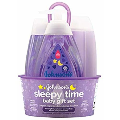 Johnson's Sleepy Time Baby Gift Set with Relaxing NaturalCalm Aromas, Bedtime Essentials, 4 Items - 4 Count - Bed Time