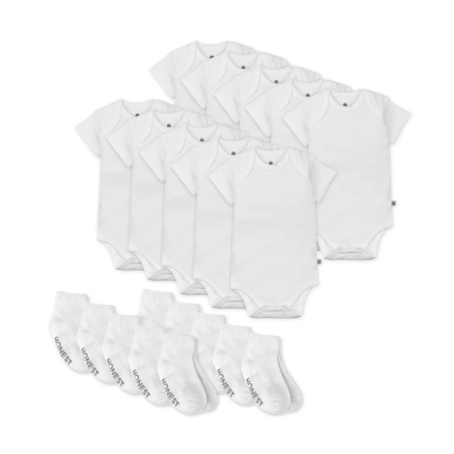 20-Pack Organic Cotton Short Sleeve Bodysuit & Sock Bundle | Honest Baby Clothing