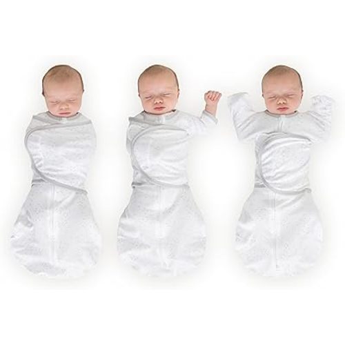 Amazing Baby Omni Swaddle Sack for Newborn, Transitional Swaddle Sack with Wrap & Arms Up Sleeves & Mitten Cuffs, Easy Transition Swaddle Sleep Sack, Sterling Confetti, Small, 0-3 Months