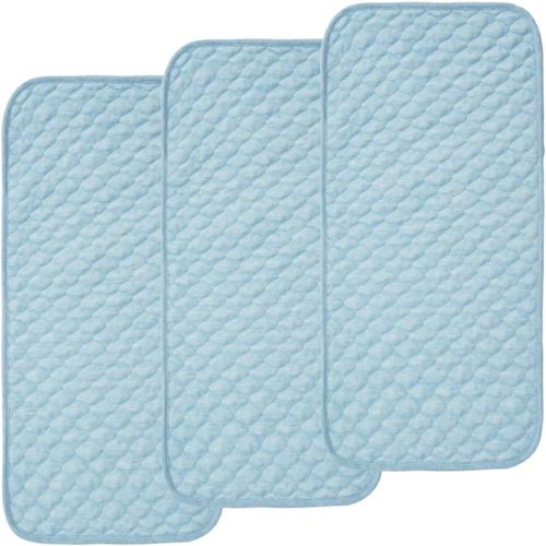BlueSnail Quilted Thicker Waterproof Changing Pad Liners,3 Count(Blue 13” x 27”)