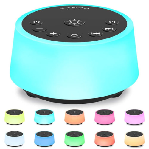 Sound Machines with 10 Colors Night Light 25 Soothing Sounds and Adjustable Brightness for Baby