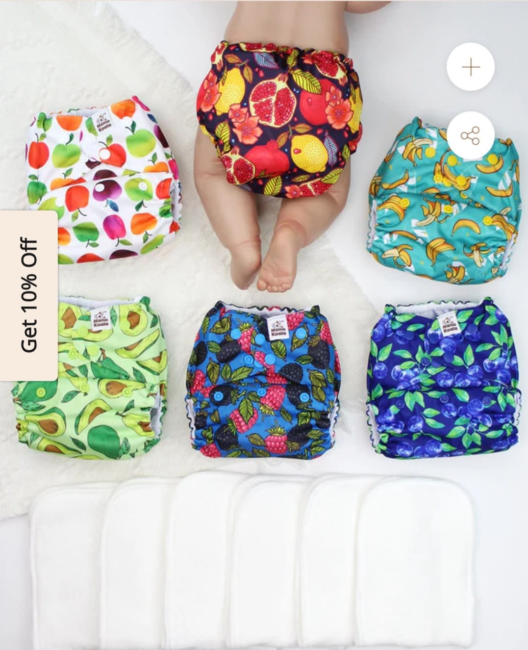 POCKET DIAPER 3.0 WITH INSERTS - 6 PACK(Fruit Meeting)