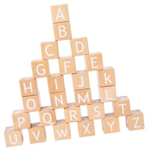 26Pcs Educational Alphabet Toys Square Wood Blocks for Boys and Girls Bath Teaching