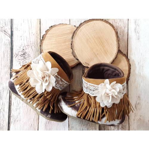 Cow Print Fringe baby boots, Cowgirl Booties, Baby Moccasin Boots, Baby Fringe Booties, Cow Baby Boots, Lace Booties, Fringe Baby Booties