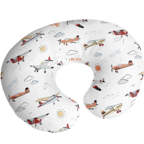 Sweet Jojo Designs Vintage Airplane Boy Nursing Pillow Cover Baby Breastfeeding Slipcover Infant Newborn Nursery Bottle Breast Feeding Pillowcase(Pillow NOT Included)