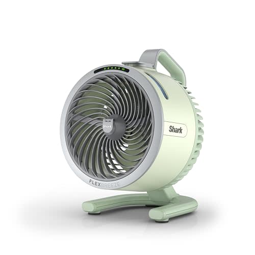 Shark FlexBreeze HydroGo Fan—Ultra-powerful portable fan with indoor + outdoor mist, Up to 70 feet of reach, corded & cordless, up to 12-hr. battery, 5 speeds, evaporative misting, Honeydew, FA052GN