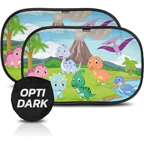 CARAMAZ Car Window Shade for Baby with Certified UV-Protection 2 Pack - 20"x12" OPTIDARK