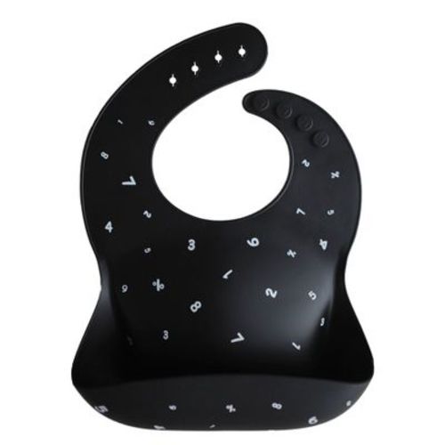 Silicone Baby Bib Numbers Black One Size