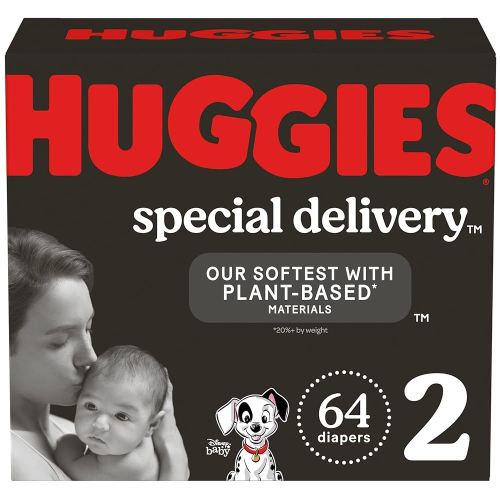 Huggies Special Delivery Hypoallergenic Baby Diapers Size 2 (12-18 lbs), 64 Ct, Fragrance Free, Safe for Sensitive Skin