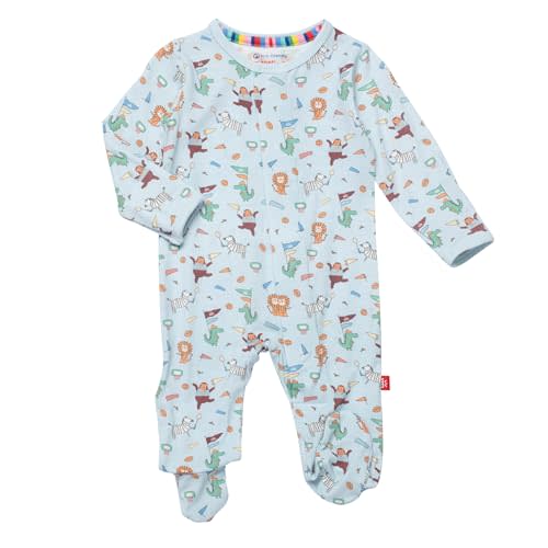 Magnetic Me Boys Modal Magnetic Baby Footie Pajamas | Silky Soft Modal Fabric | Baby Sleepers Available in Sizes PRE - 24M
