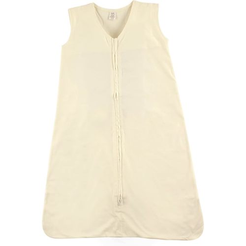 Touched by Nature Unisex Baby Organic Cotton Sleeveless Wearable Solid Color Sleeping Bag, Sack, Blanket, Solid Cream, 0-6 Months