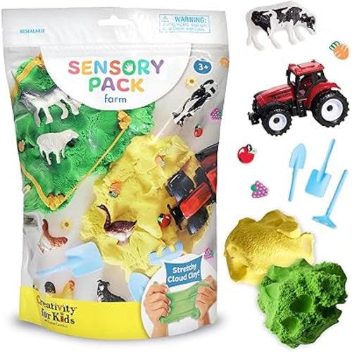 Creativity for Kids Sensory Pack: Farm, Sensory Toys for Toddlers 3-4+, Pretend Play Farm Animals Toys for Kids, Toddler Travel Toys and Activities