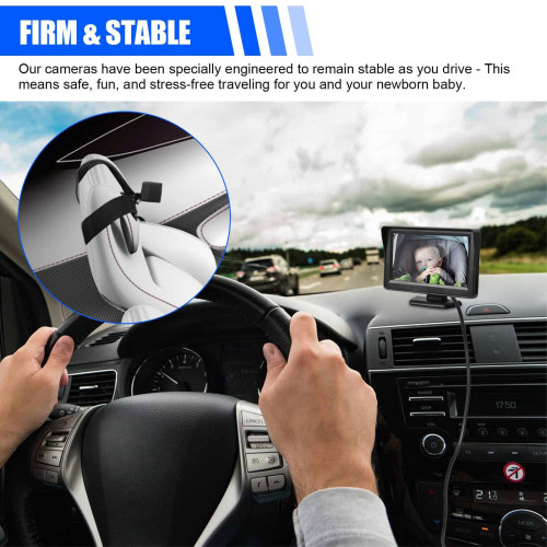 Teissuly Baby Car Seat Rear View Camera Monitor Safe 4.3in