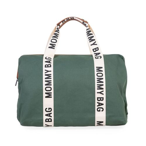 Childhome Signature Mommy Bag, Sporty Diaper Bag, Water Repellant Tote Bag, Large Diaper Bag, Baby Essentials Travel Bag, Hospital Bags for Labor and Delivery (Green)