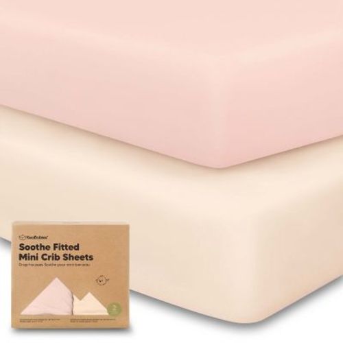 KeaBabies Mini Crib Sheets for Baby Girls, Boys, 2-Pack Soothe Pack and Play Sheets Fitted, Organic Pack N Play Mattress Sheet (Beach Day)