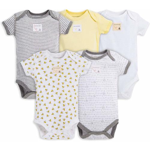 Unisex Baby Bodysuits, 5-Pack Short & Long Sleeve One-Pieces, 100% Organic Cotton