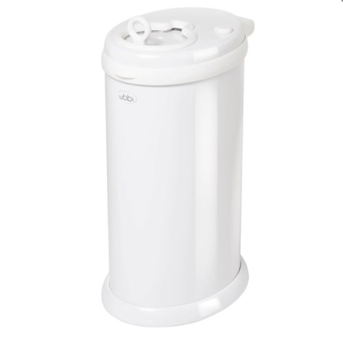 Ubbi Steel Diaper Pail, Odor Locking, No Special Bag Required, Award-Winning, Registry Must-Have, White