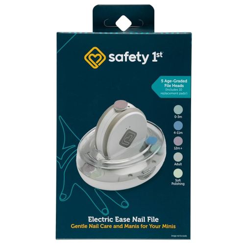 Safety 1st Electric Ease Lima de uñas, suave y fácil de usar, con luz incorporada, color gris